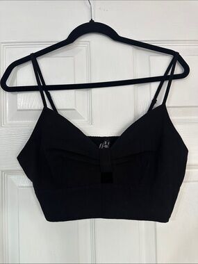 Vero Moda Black Cropped Bow-Front Bralette Top